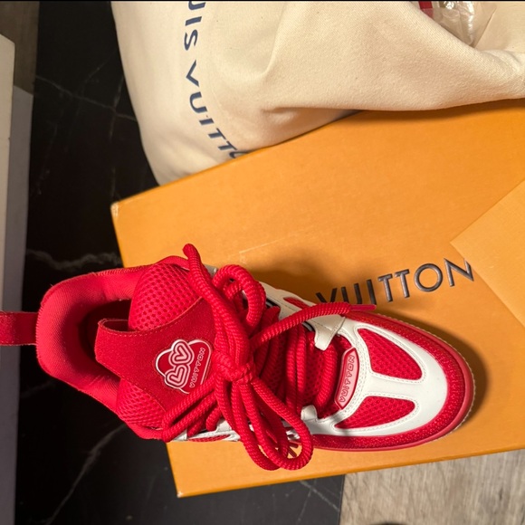 Red LV Skate Sneaker - Picture 2 of 7